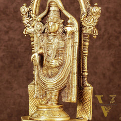 Pure Brass Lord Tirupati Balaji Statue | Height: 12 inch
