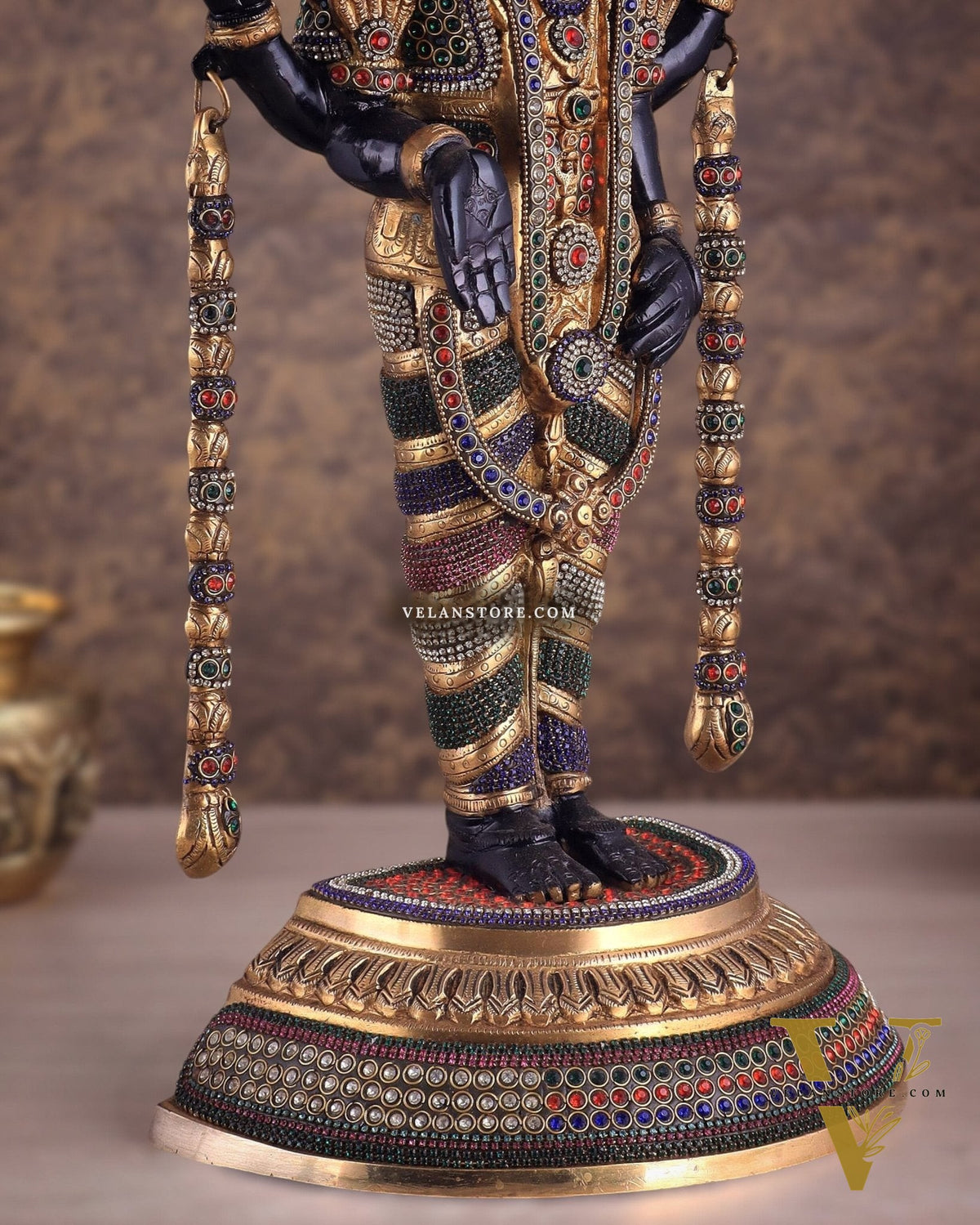 Pure Brass Lord Tirupati Balaji Venkateshwara Swamy idol | 24 inch black and gold