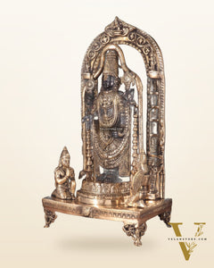 Pure Brass Lord Tirupati Balaji with Hanuman & Garuda – Black & Gold Finish, 24 Inch