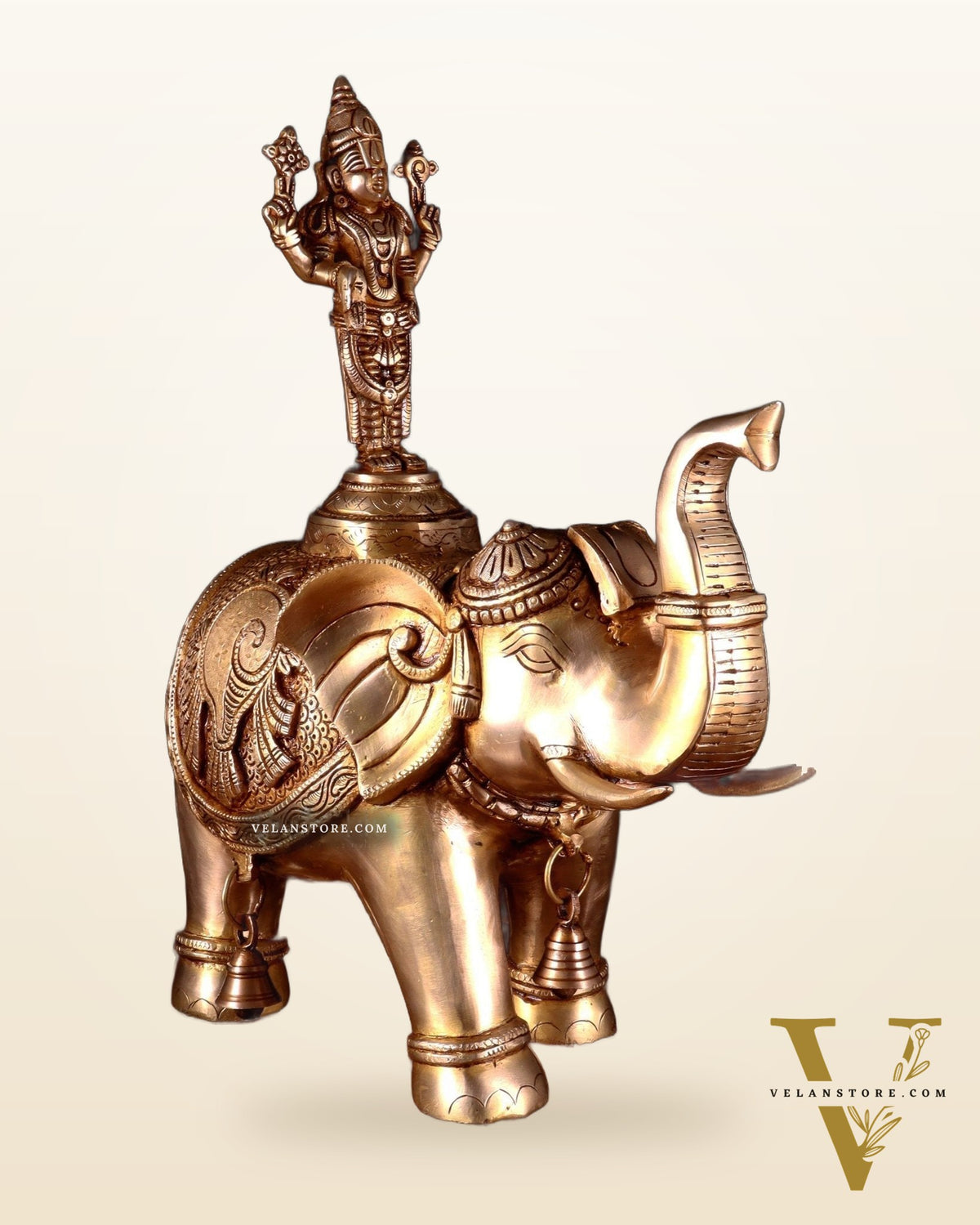 Pure Brass Lord Venkateshwara Swamy on Elephant – 16.5”