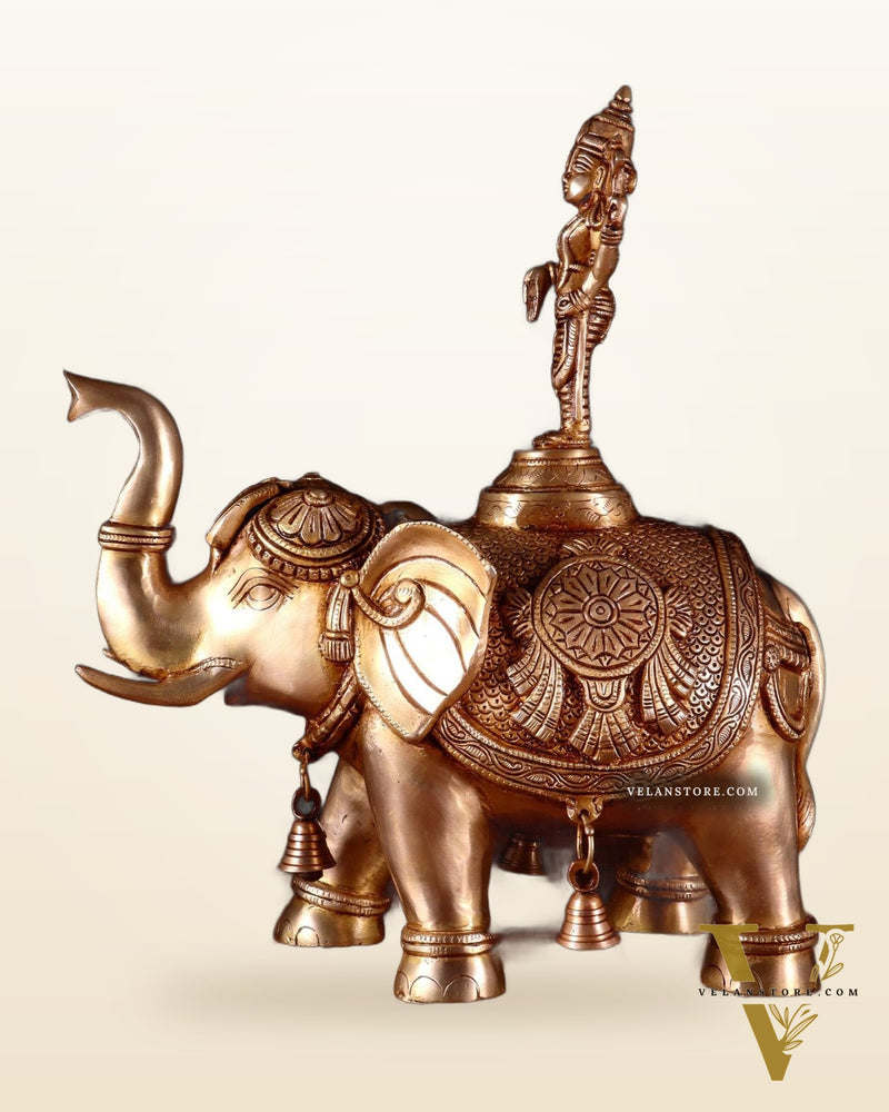 Pure Brass Lord Venkateshwara Swamy on Elephant – 16.5”