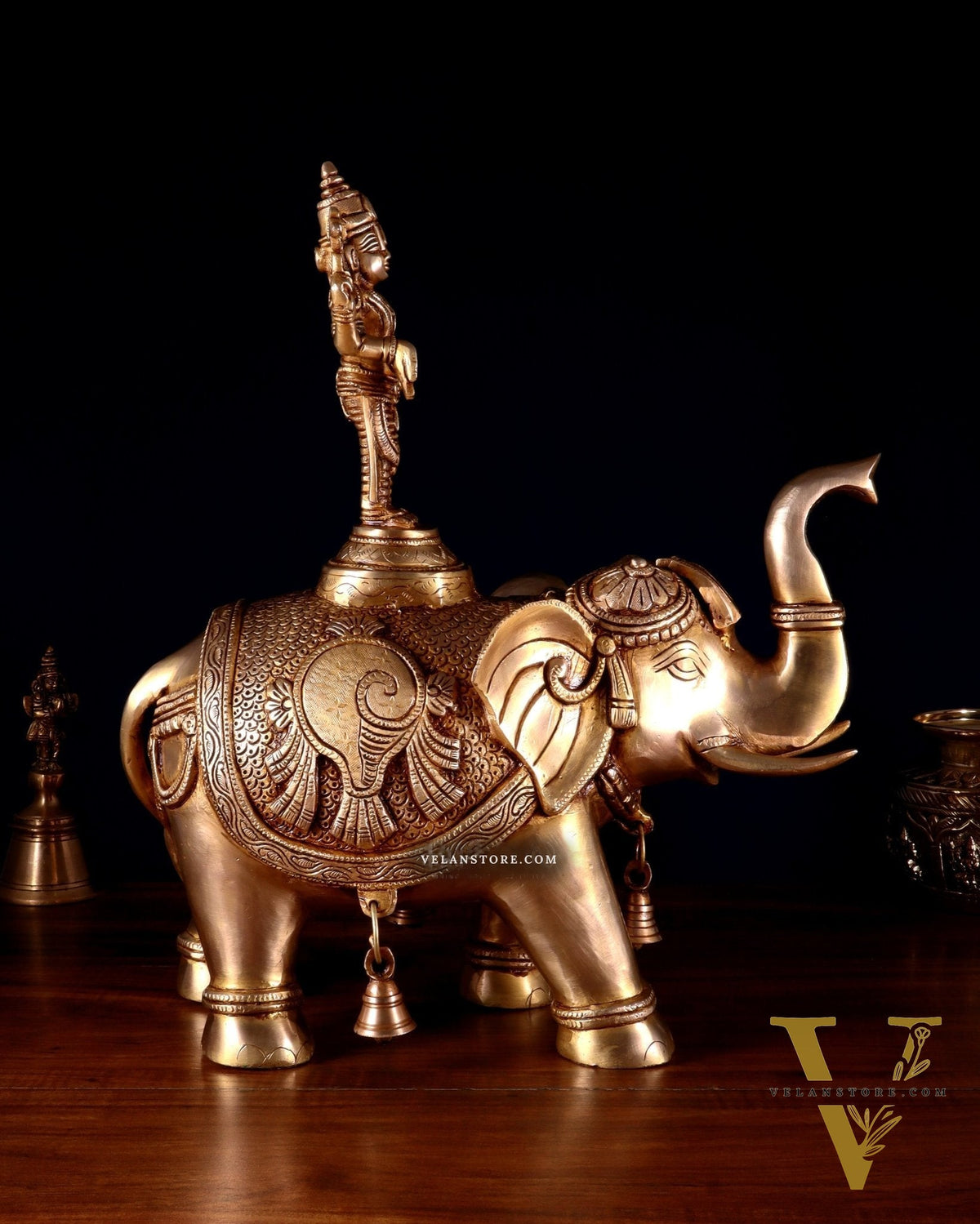 Pure Brass Lord Venkateshwara Swamy on Elephant – 16.5”