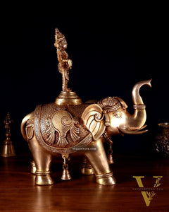 Pure Brass Lord Venkateshwara Swamy on Elephant – 16.5”
