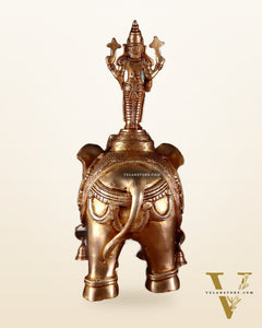 Pure Brass Lord Venkateshwara Swamy on Elephant – 16.5”