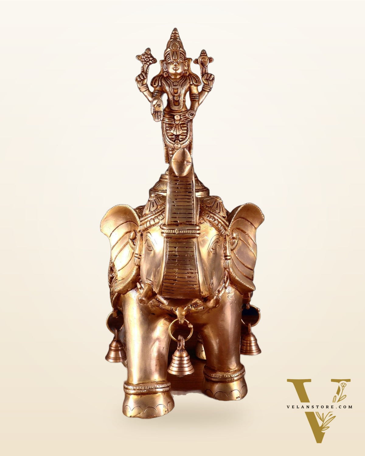 Pure Brass Lord Venkateshwara Swamy on Elephant – 16.5”