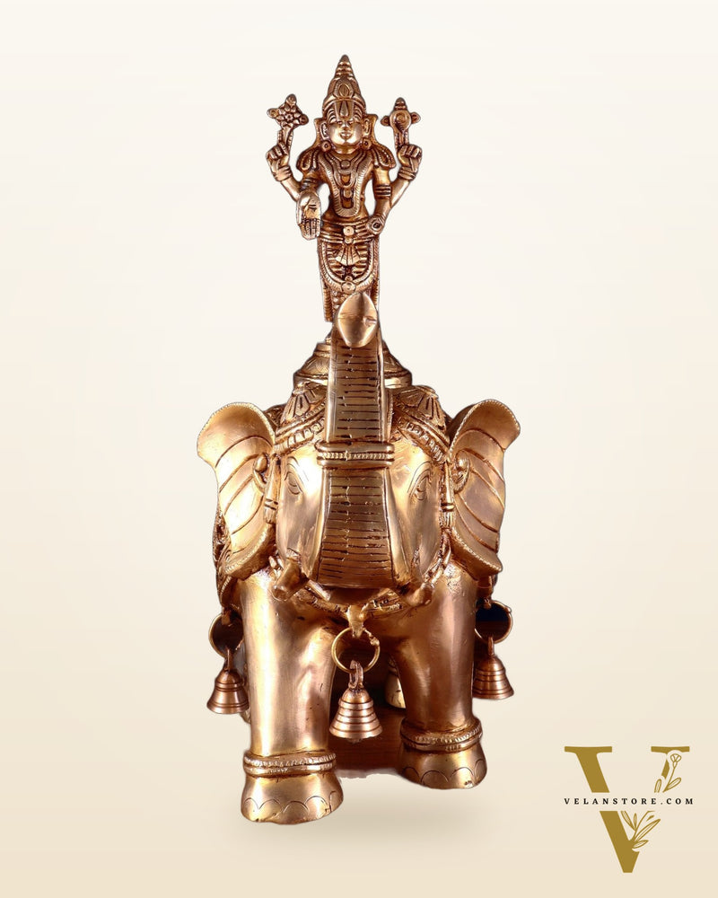 Pure Brass Lord Venkateshwara Swamy on Elephant – 16.5”