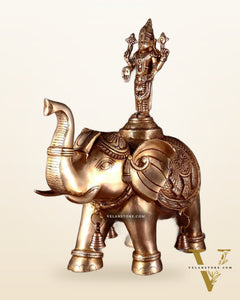Pure Brass Lord Venkateshwara Swamy on Elephant – 16.5”