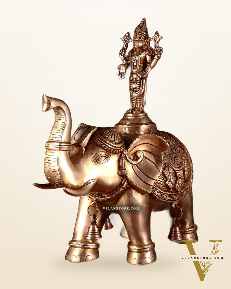 Pure Brass Lord Venkateshwara Swamy on Elephant – 16.5”