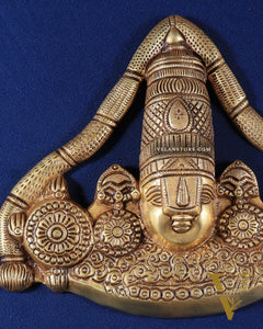 Pure Brass Lord Venkateshwara Tirupati Balaji face Wall Hanging 10 inch