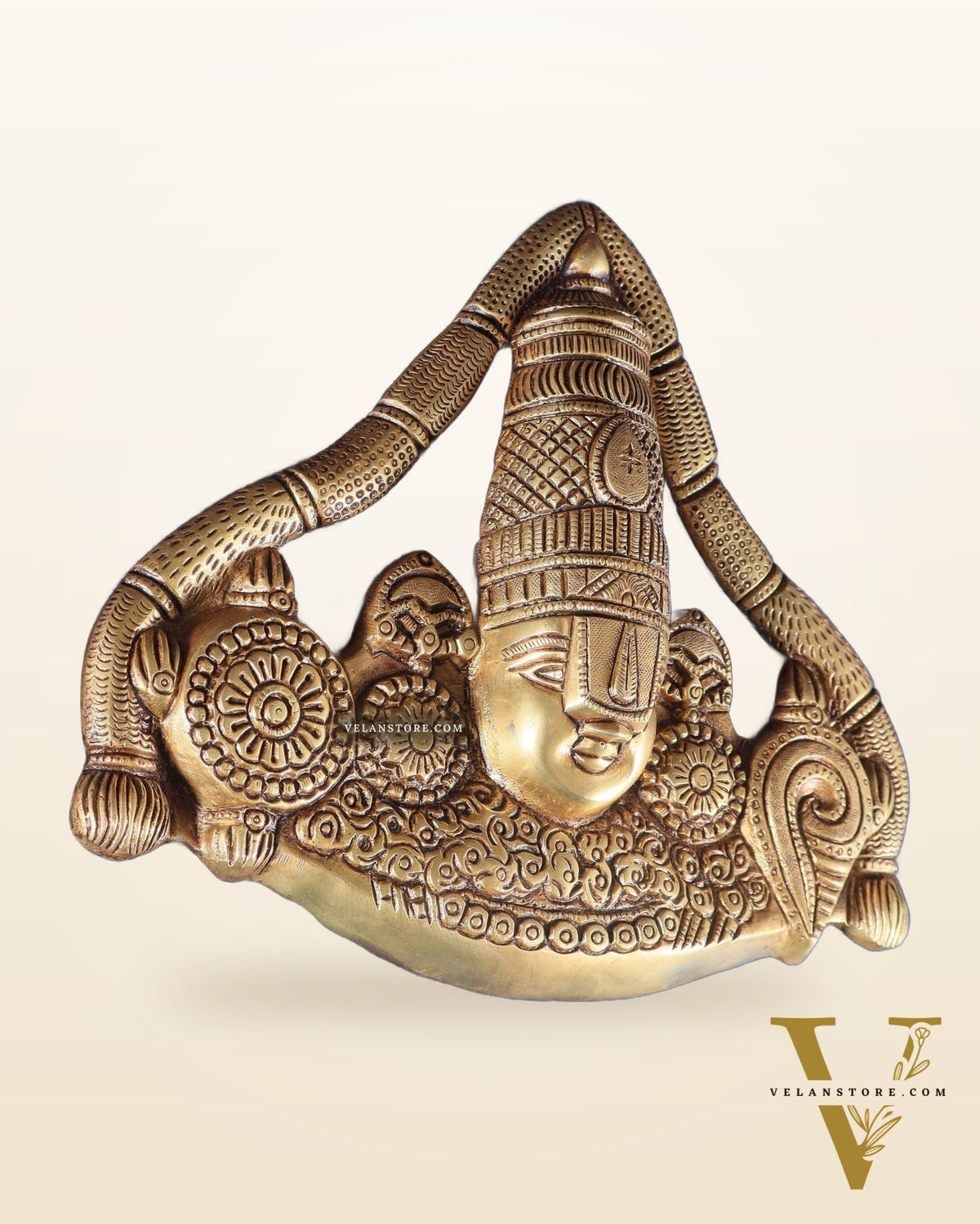 Pure Brass Lord Venkateshwara Tirupati Balaji face Wall Hanging 10 inch
