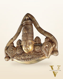Pure Brass Lord Venkateshwara Tirupati Balaji face Wall Hanging 10 inch