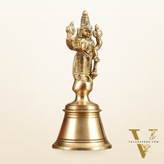 Pure Brass Lord Vishnu Hand Bell - 6.5 in Height