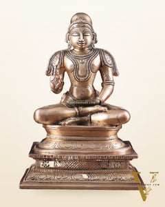 Pure Brass Madhurakavi Alvar - Azhwar Saint of South India 8.25"
