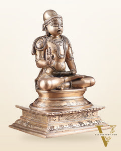 Pure Brass Madhurakavi Alvar - Azhwar Saint of South India 8.25"