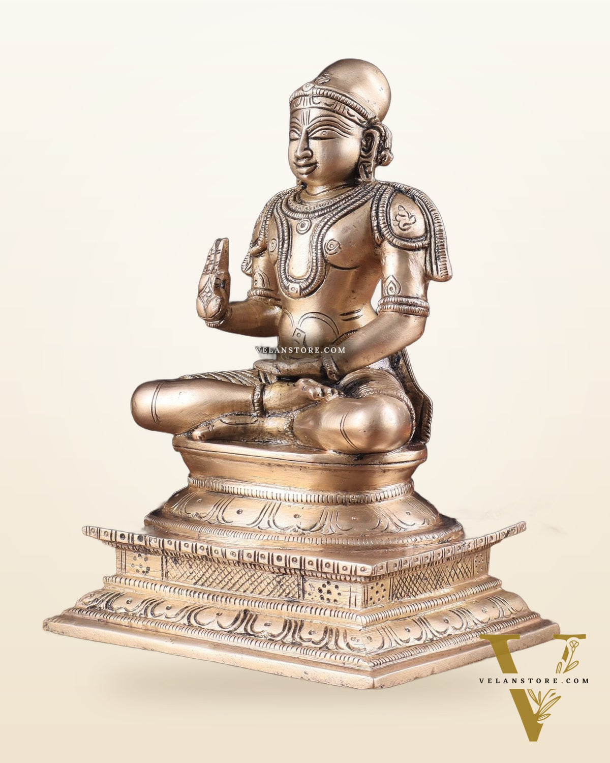 Pure Brass Madhurakavi Alvar - Azhwar Saint of South India 8.25"