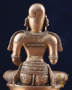 Pure Brass Madhurakavi Alvar - Azhwar Saint of South India 8.25"