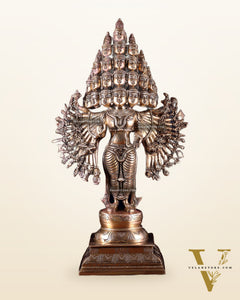 Pure Brass Maha Sadashiva (25‑Faced Lord Shiva) Statue – 21.5″