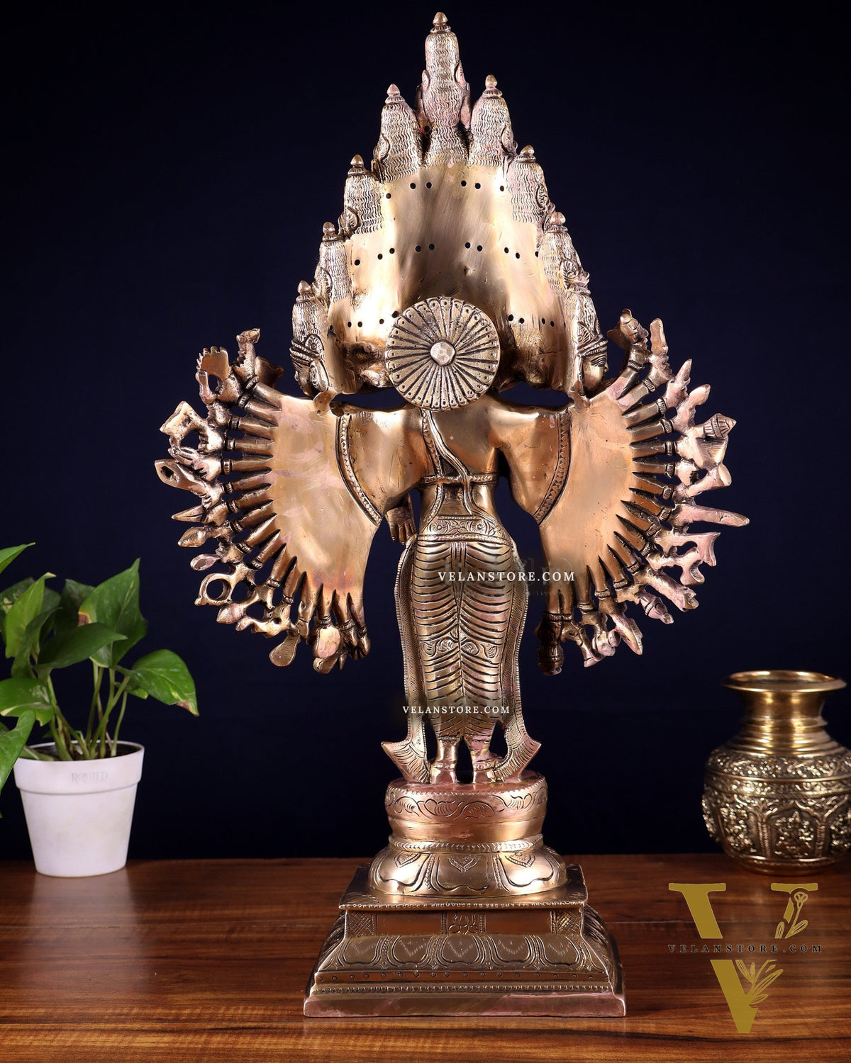Pure Brass Maha Sadashiva (25‑Faced Lord Shiva) Statue – 21.5″