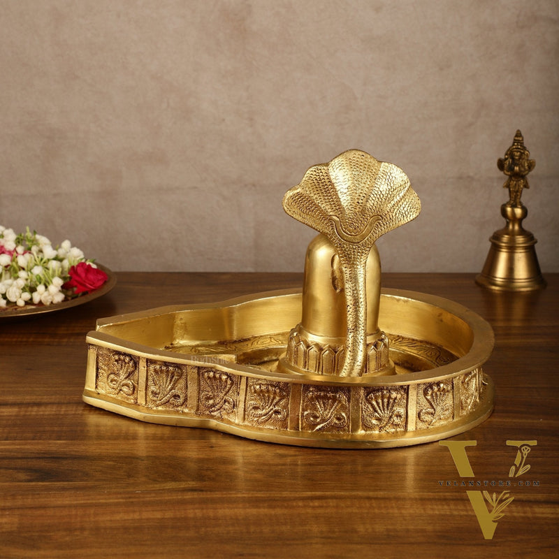 Pure Brass Mahakaal Shiva Lingam | 8x12x10 Inch