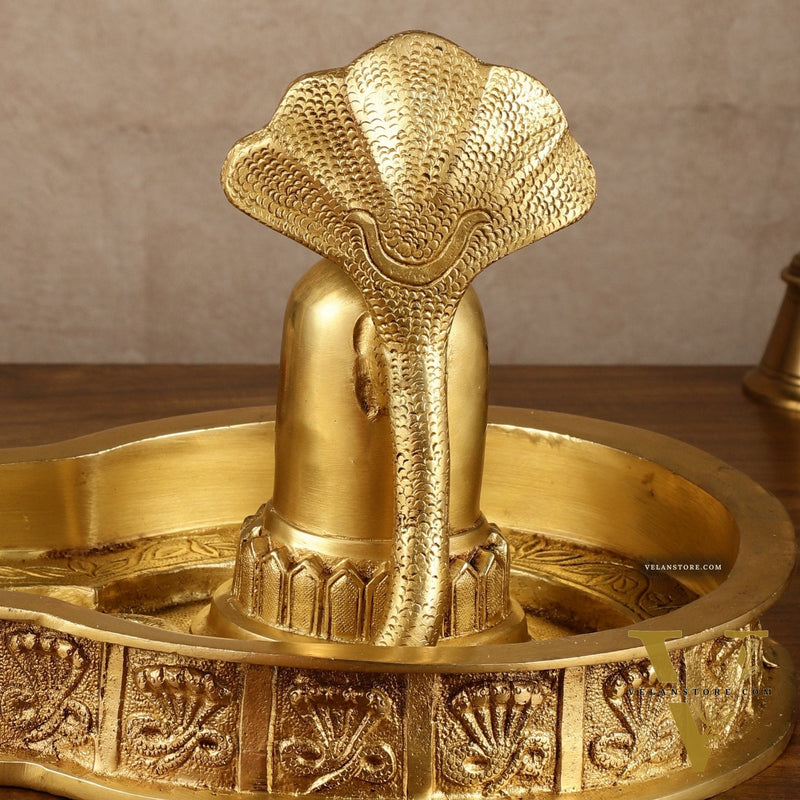 Pure Brass Mahakaal Shiva Lingam | 8x12x10 Inch