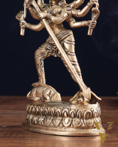 Pure Brass Mahishasur Mardini Durga Idol 8"