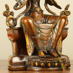 Pure Brass Maitreya Buddha Future Buddha Idol - Symbol of Hope 11"