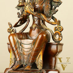 Pure Brass Maitreya Buddha Future Buddha Idol - Symbol of Hope 11"