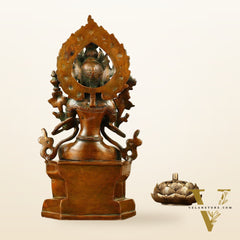 Pure Brass Maitreya Buddha Future Buddha Idol - Symbol of Hope 11"