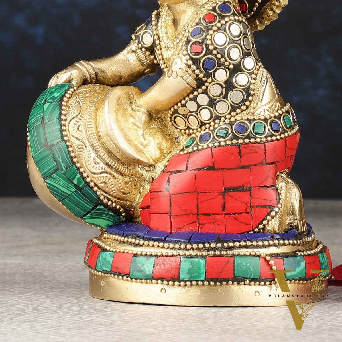 Pure Brass Makhan Chor Bal Gopal Krishna Idol Multicolour 6"