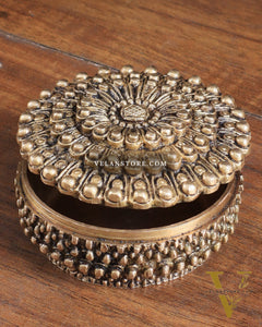 Pure Brass Mandala Design Kumkum Box / Multipurpose Box small