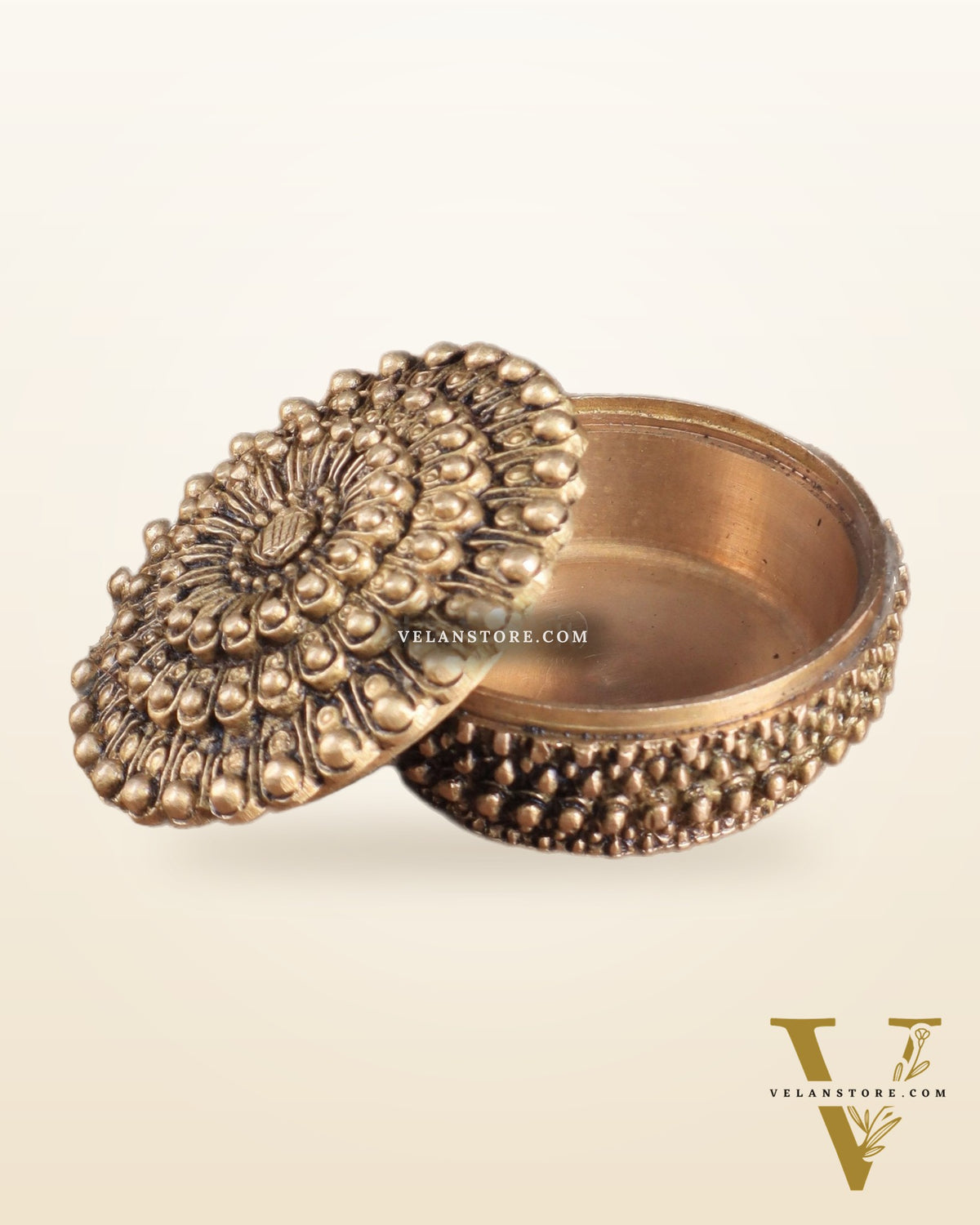 Pure Brass Mandala Design Kumkum Box / Multipurpose Box small