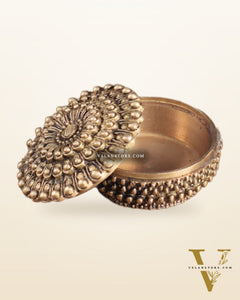 Pure Brass Mandala Design Kumkum Box / Multipurpose Box small