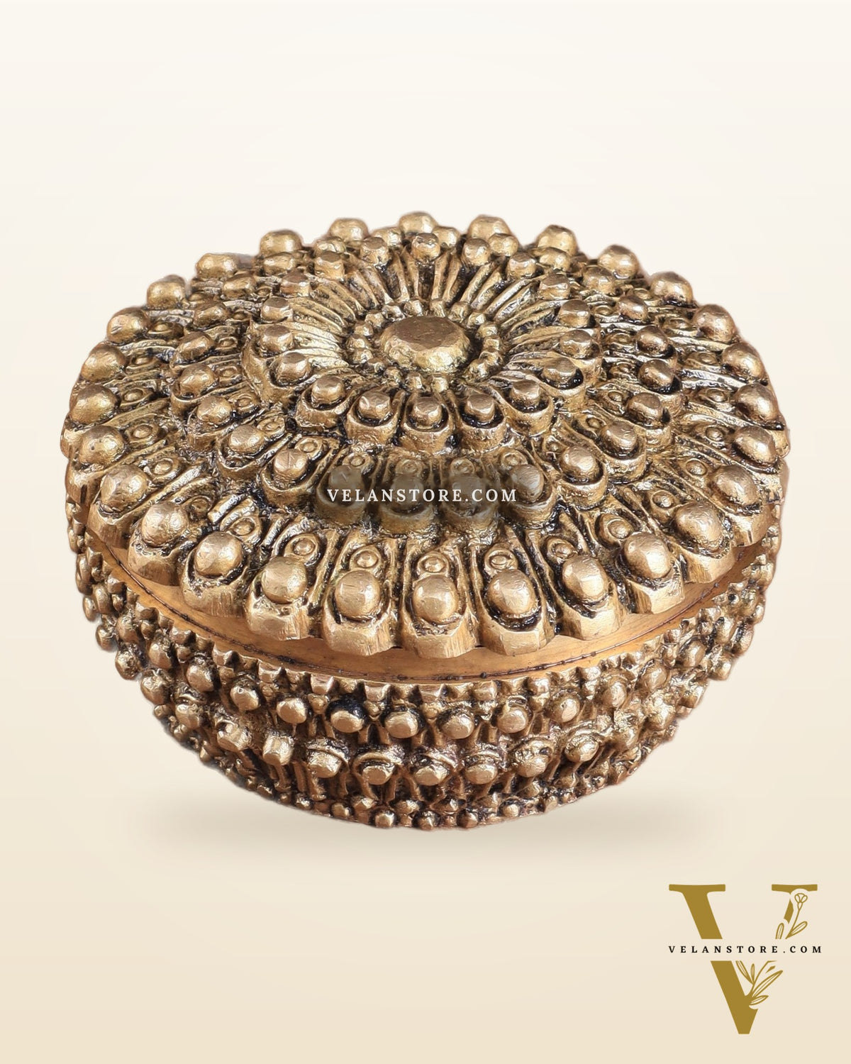Pure Brass Mandala Design Kumkum Box / Multipurpose Box