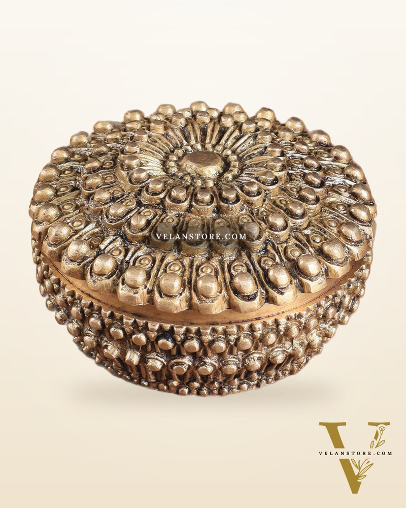 Pure Brass Mandala Design Kumkum Box / Multipurpose Box