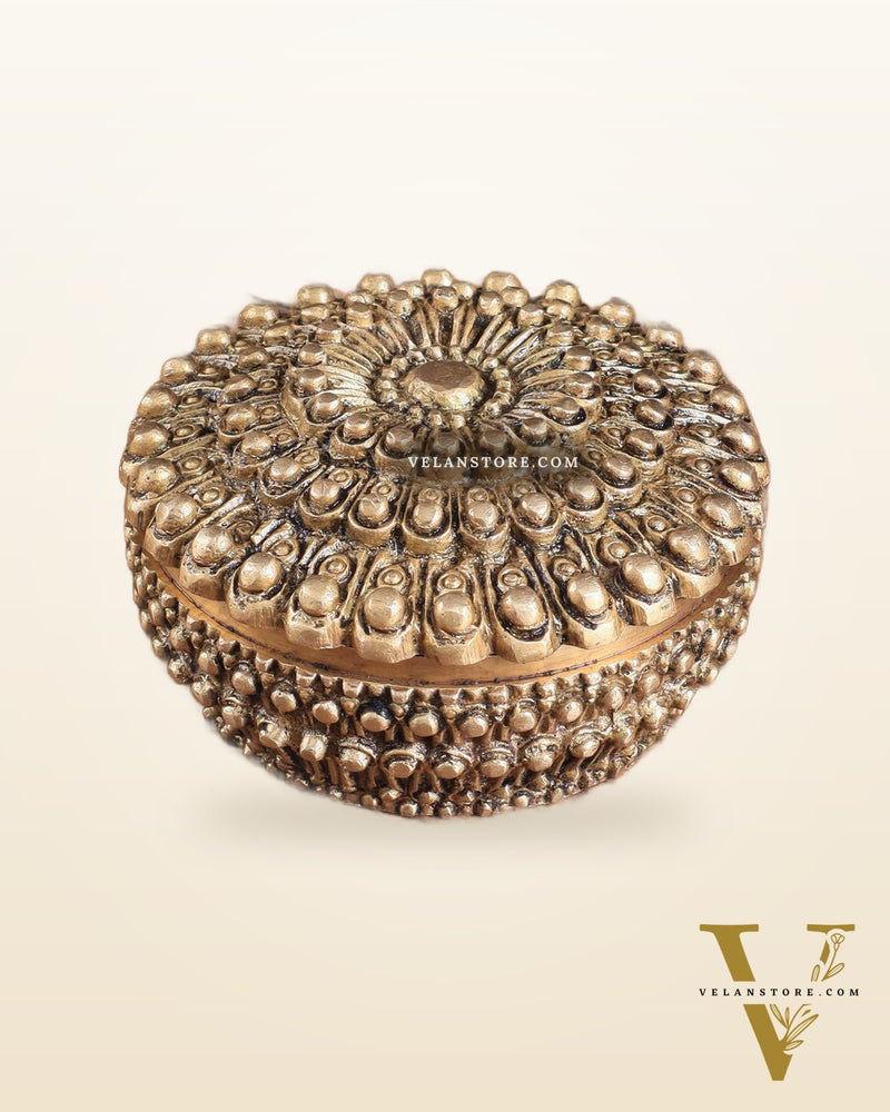 Pure Brass Mandala Design Kumkum Box / Multipurpose Box