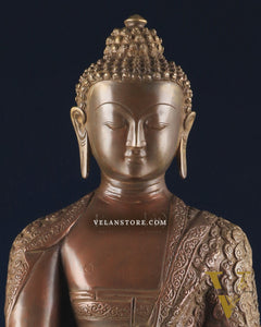 Pure Brass medicine Buddha Statue 17" Bronze tone