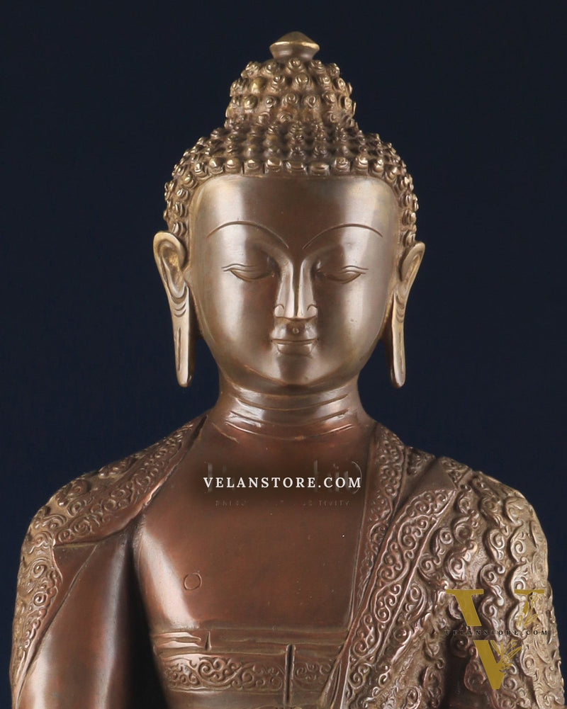 Pure Brass medicine Buddha Statue 17" Bronze tone