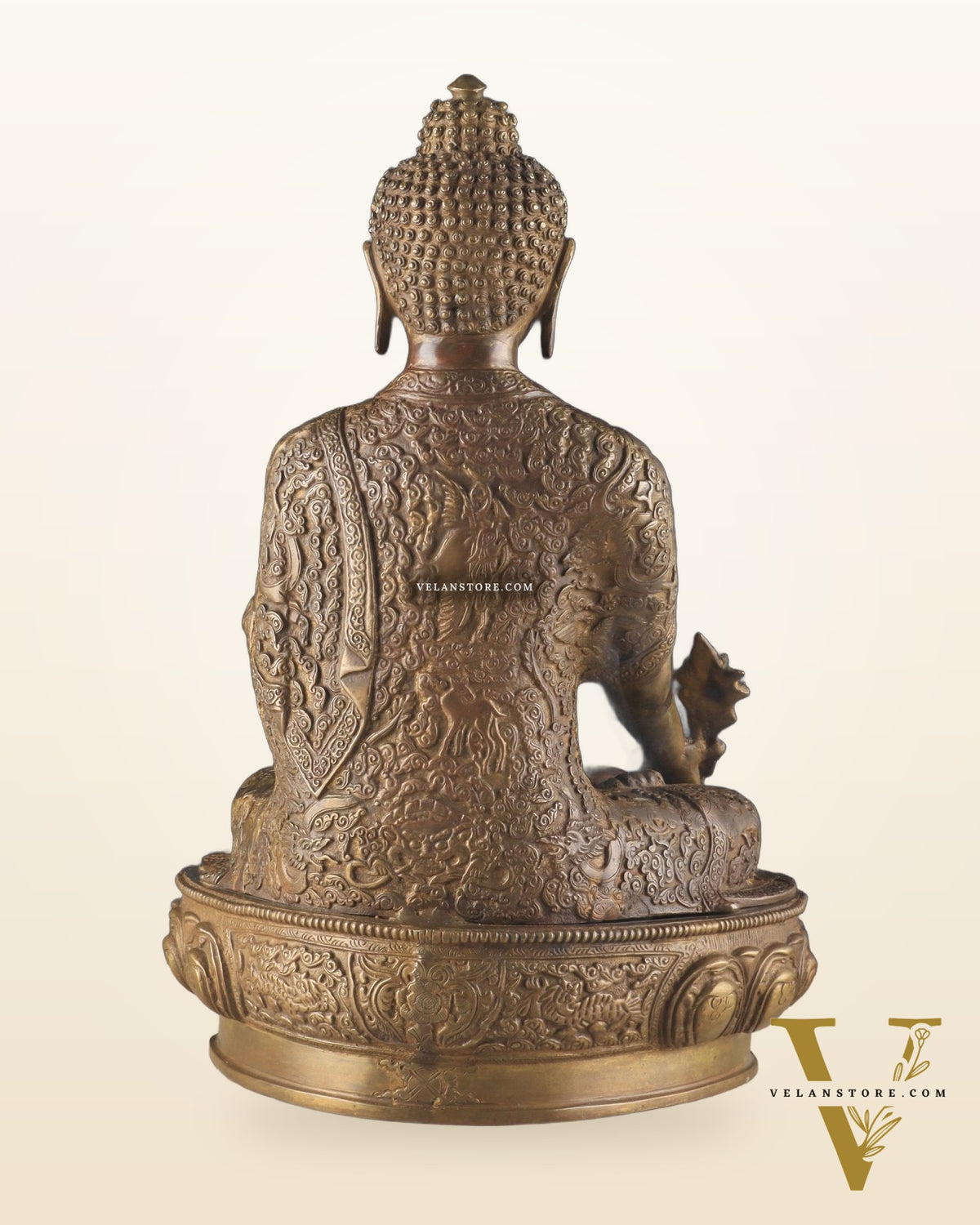Pure Brass medicine Buddha Statue 17" Bronze tone