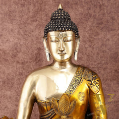 Pure Brass Medicine Healing Buddha Statue 23"