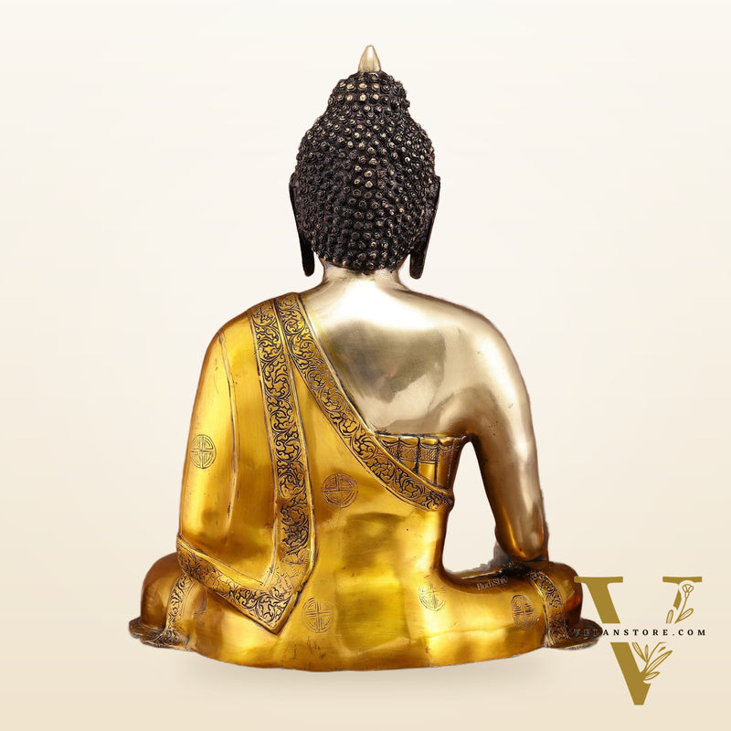 Pure Brass Medicine Healing Buddha Statue 23"