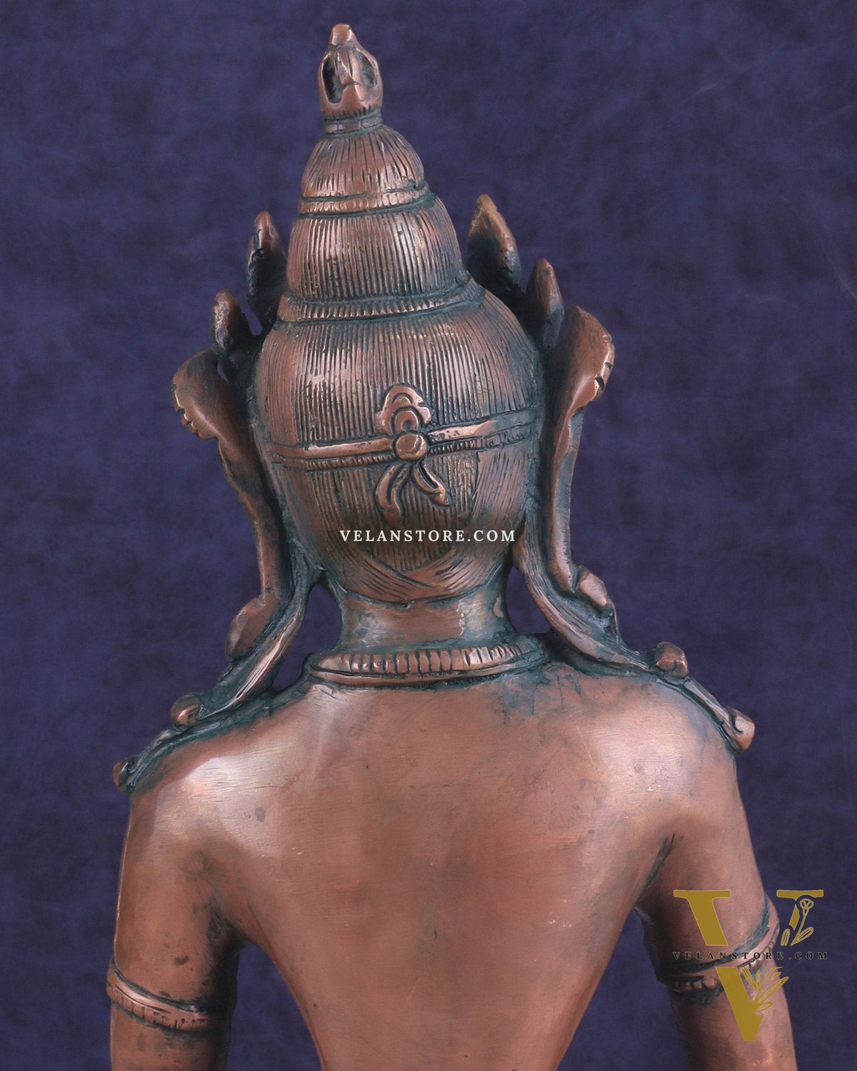 Pure Brass Meditating Buddha Statue - Antique Copper finish , 13" Height
