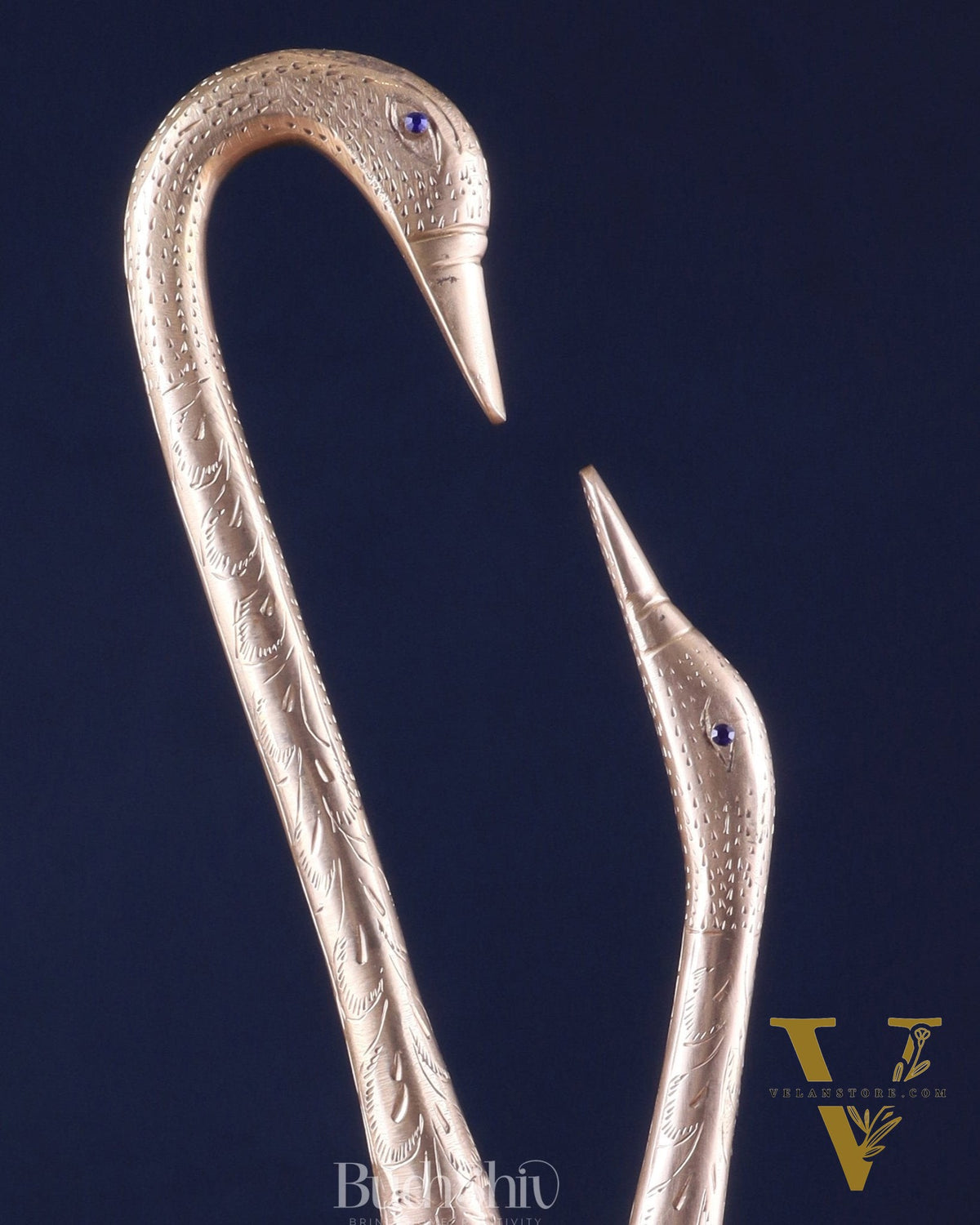Pure Brass Meenakari Swan Pair - Vastu Approved Home Decor
