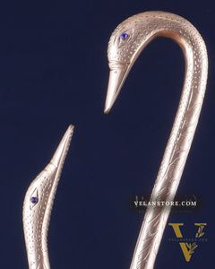Pure Brass Meenakari Swan Pair - Vastu Approved Home Decor