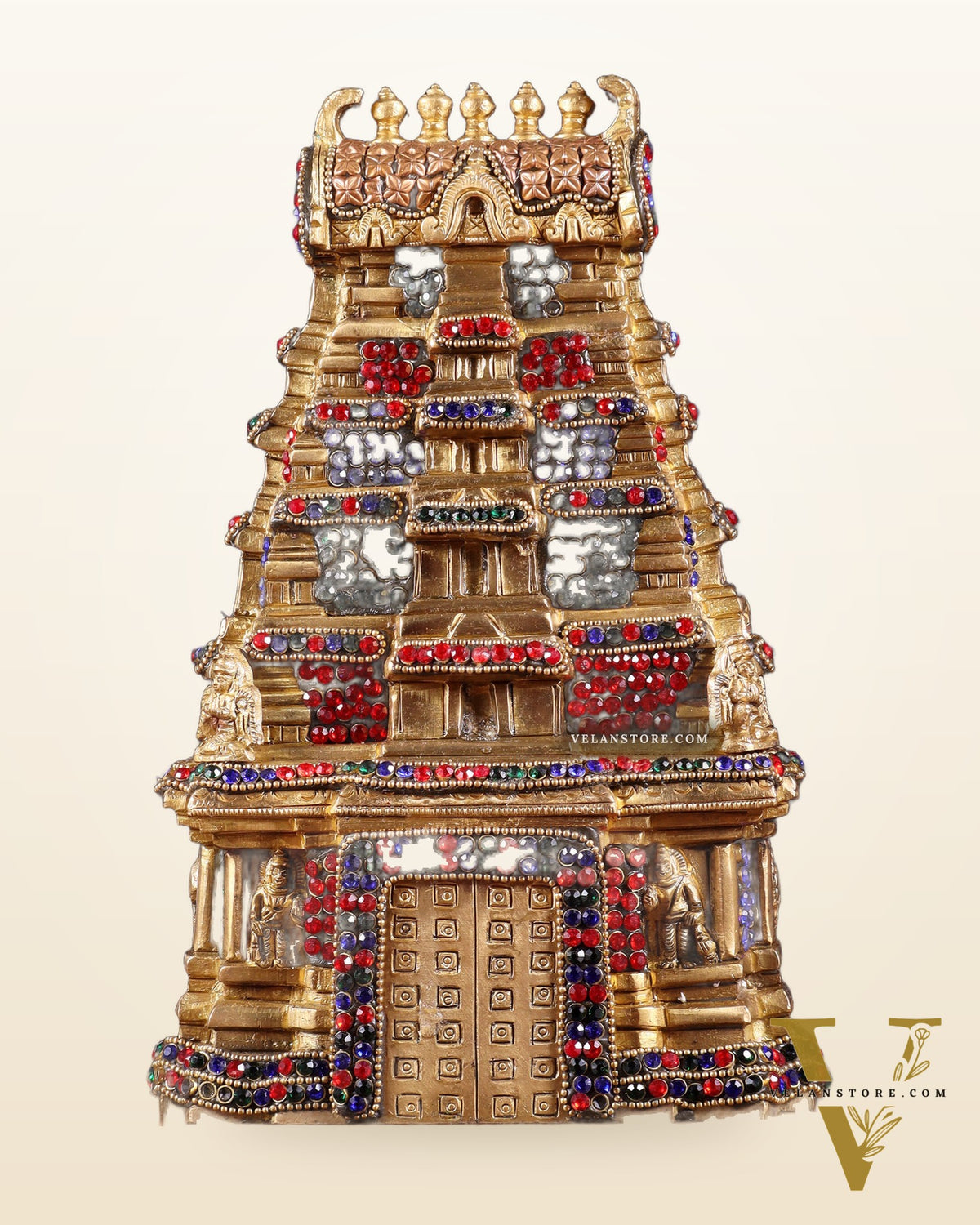 Pure Brass Meenakshi Temple Replica – 9.5 Inch