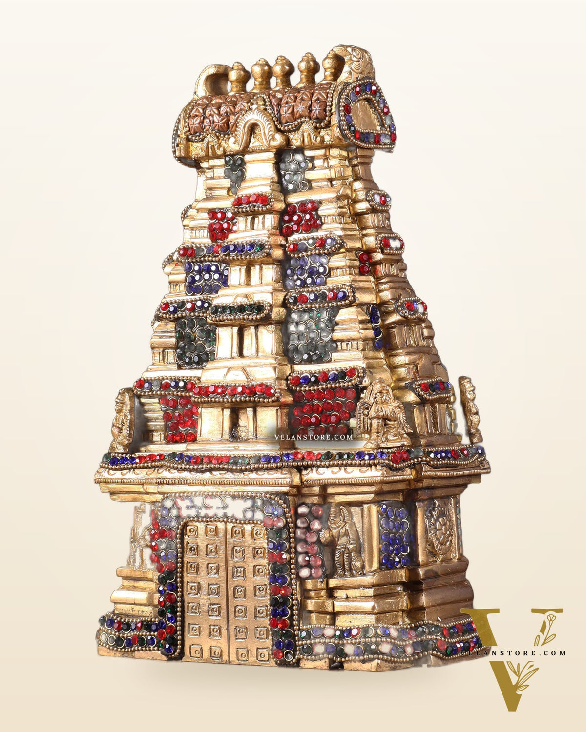 Pure Brass Meenakshi Temple Replica – 9.5 Inch