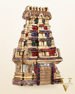Pure Brass Meenakshi Temple Replica – 9.5 Inch