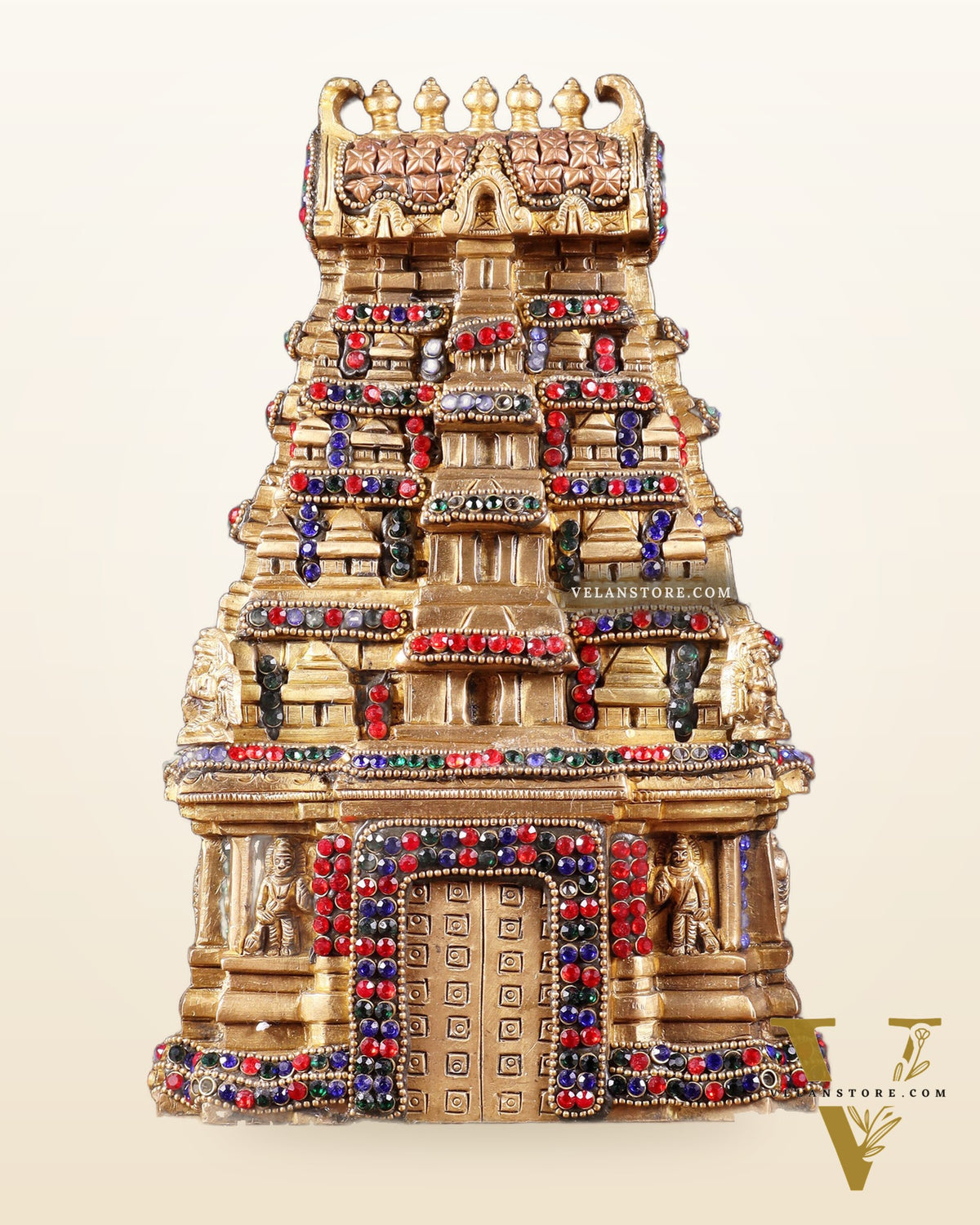 Pure Brass Meenakshi Temple Replica – 9.5 Inch