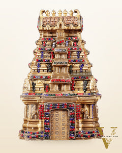 Pure Brass Meenakshi Temple Replica – 9.5 Inch