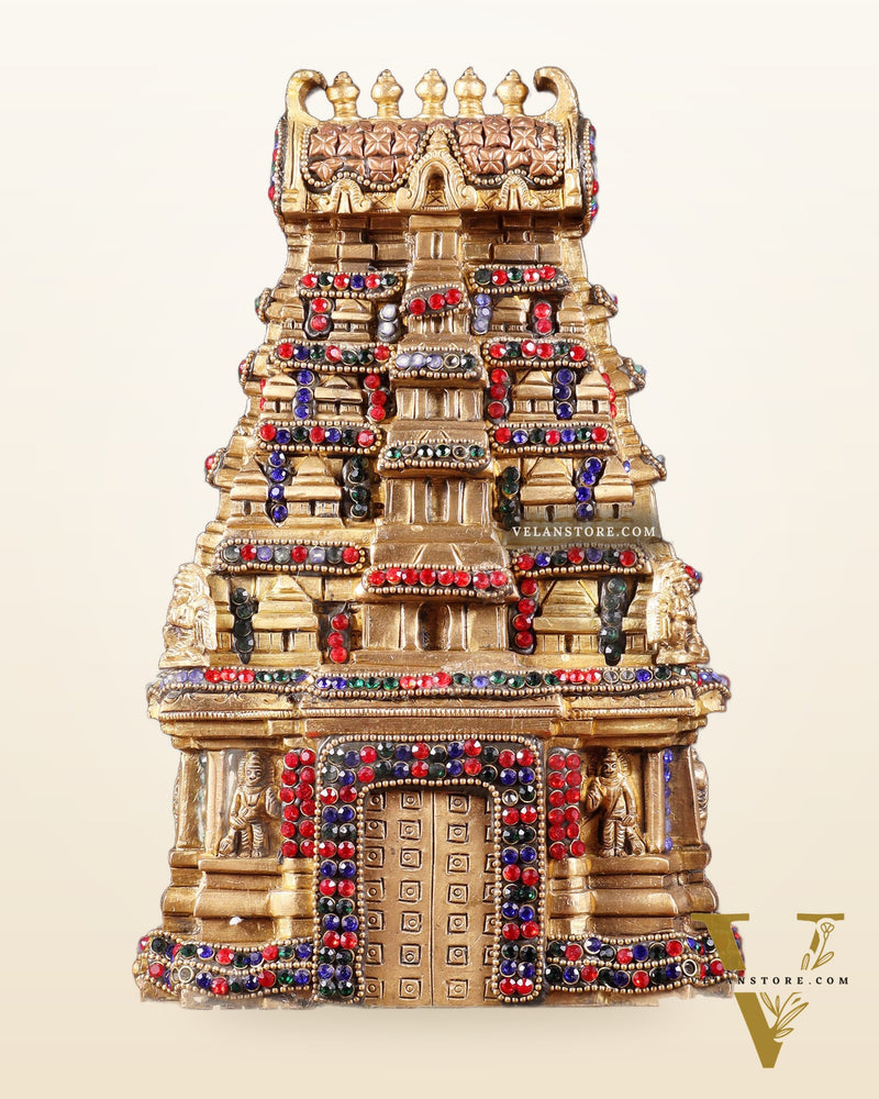 Pure Brass Meenakshi Temple Replica – 9.5 Inch