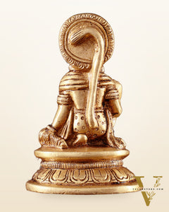 Pure Brass Miniature Hanuman Ji Idol in Blessing Mudra 3"